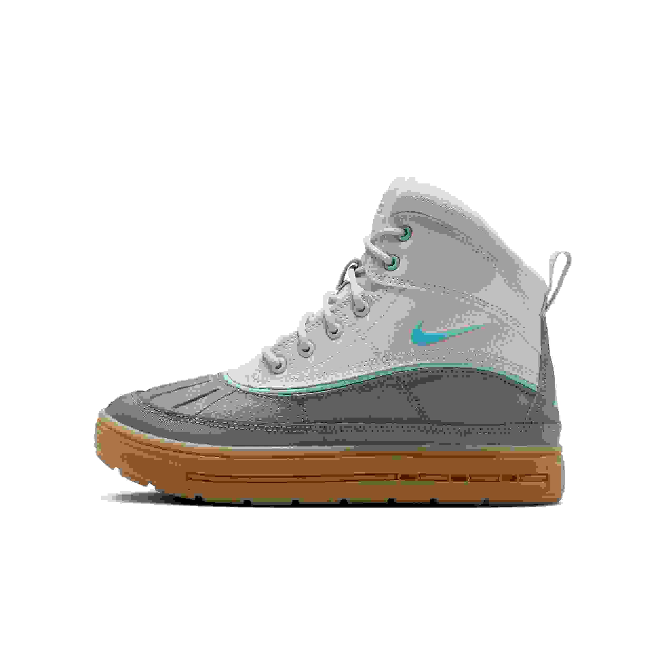 Nike Woodside 2 High Grade School Girls' "Platinum Violet/Carbon/Gum Light Brown/Turquoise" Boot